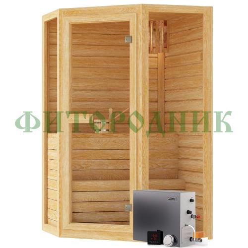 паровая сауна двухместная угловая «comfort» с парогенератором «steamlux»