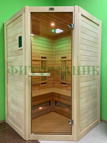 двухместная угловая инфракрасная сауна «comfort» с керамическими излучателями