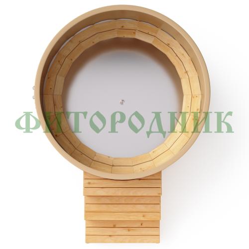 фурако круглая «premium» из лиственницы с вставкой из нержавеющей стали с электроподогревом 2000 мм
