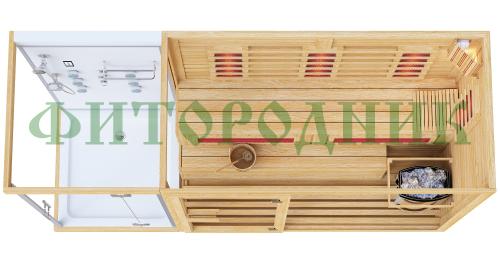 комбинированная сауна трехместная «comfort» с душевой кабиной