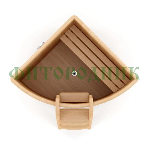 угловая купель «premium» из кедра длина 1100 мм ширина 1100 мм высота 1150 мм