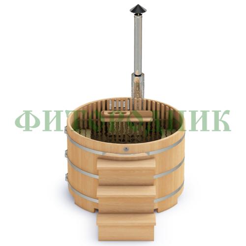 фурако круглая «premium» из кедра со встроенной печью 1700 мм