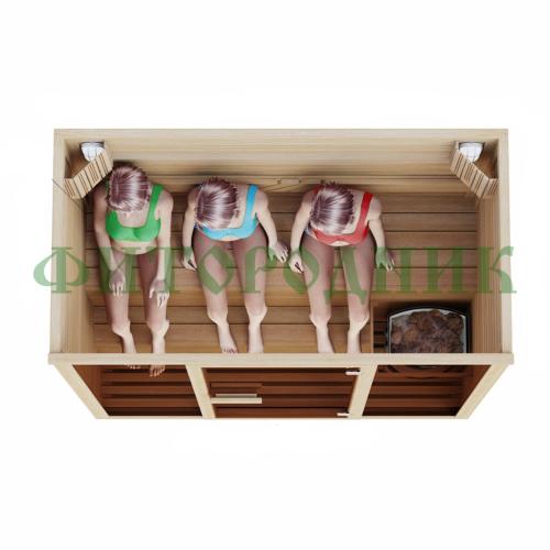 комбинированная сауна трехместная «comfort» с электрической печью и парогенератором