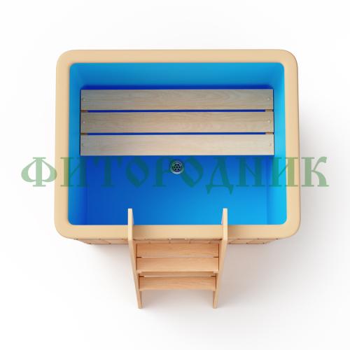 прямоугольная купель «original» с пластиковой вставкой длина 1000 мм ширина 780 мм высота 900 мм