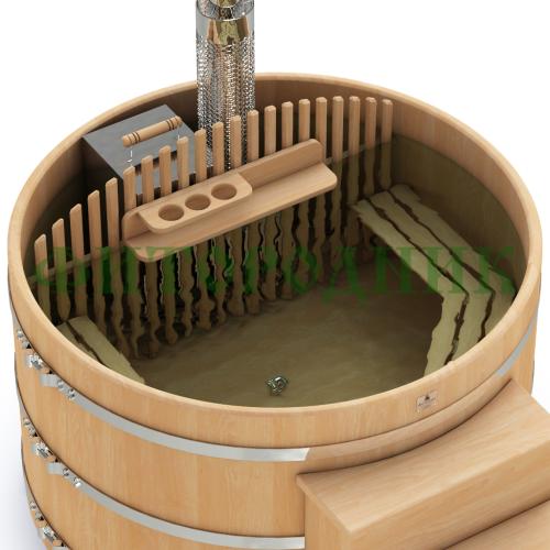 фурако круглая «premium» из кедра со встроенной печью 1700 мм