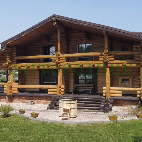 овальная купель «premium» из лиственницы с вставкой из нержавеющей стали длина 1200 мм