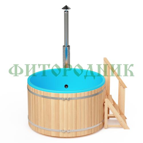 фурако круглая «premium» из лиственницы с термопластиковой вставкой с внешней печью 2000 мм