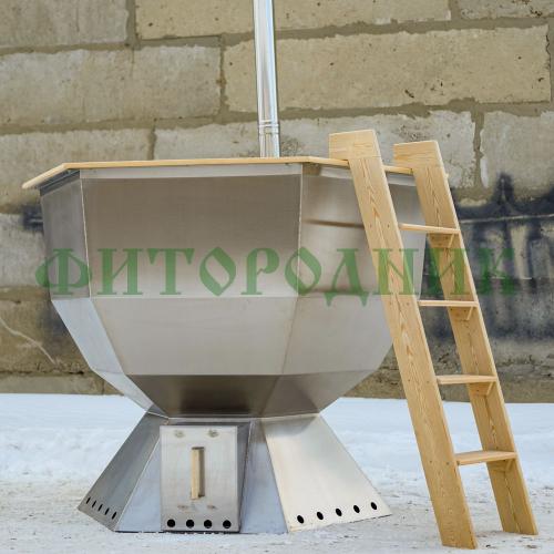 банный чан «premium neo steel» на подставке со встроенной печью 1750 мм