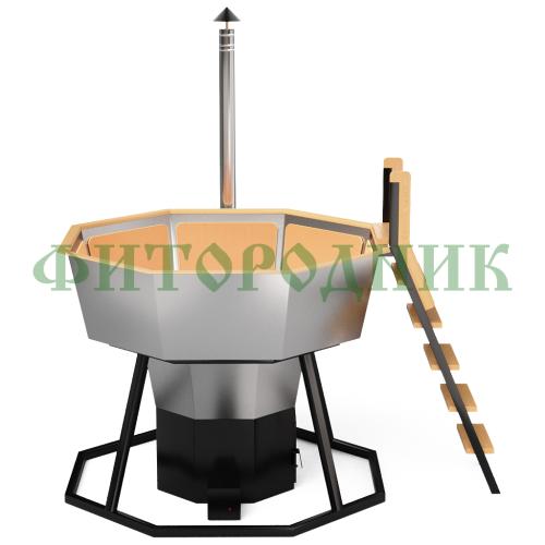 банный чан «premium neo black» на подставке с печью 1750 мм