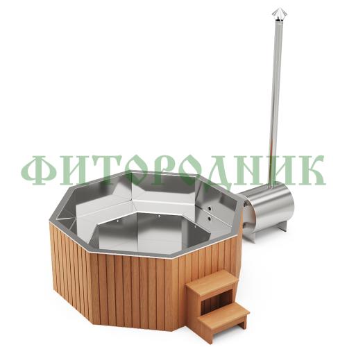 фурако «premium октагон» из нержавеющей стали с внешней печью 2350 мм