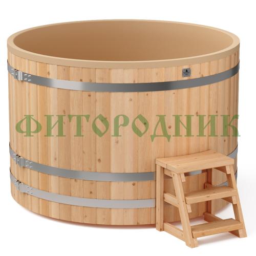 круглая купель «comfort» из лиственницы с термопластиковой вставкой диаметр 1700 мм