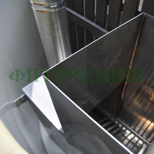 фурако круглая «comfort» из лиственницы с пластиковой вставкой со встроенной печью 2000 мм