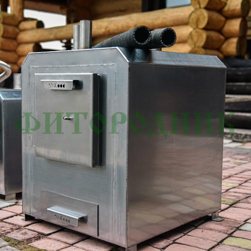 внешняя квадратная дровяная печь «steamlux» premium для бассейна и купели 40 квт