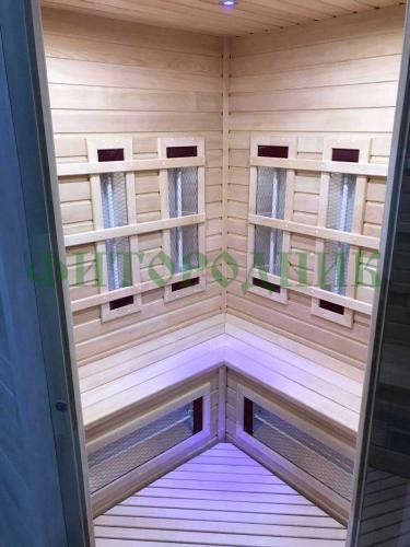 трехместная угловая инфракрасная сауна «comfort» с керамическими излучателями