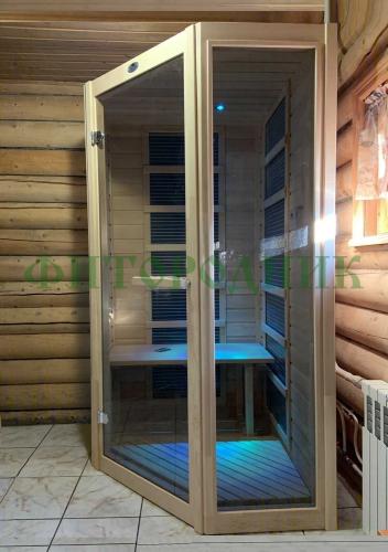 одноместная угловая инфракрасная сауна «comfort» с карбоновыми излучателями