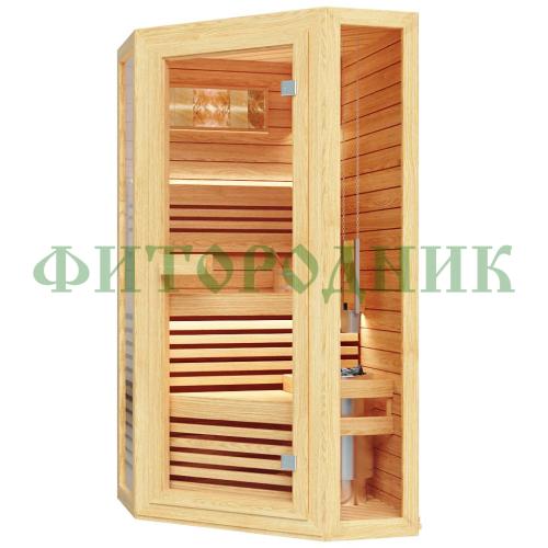 финская сауна одноместная угловая «comfort» с электрической печью