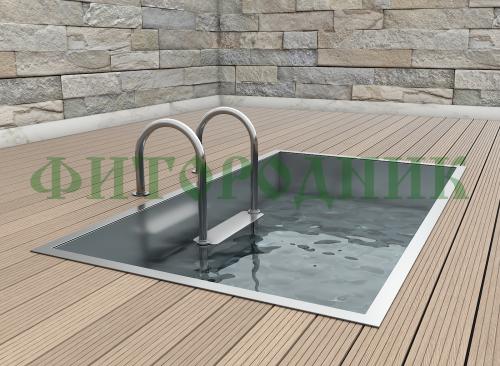 прямоугольная купель «comfort» из нержавеющей стали длина 1500 мм ширина 1000 мм высота 1150 мм