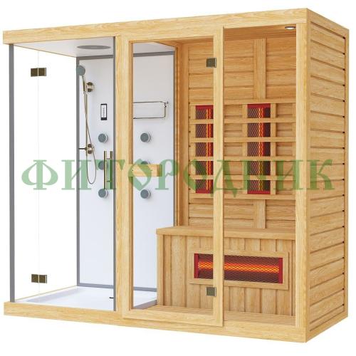 двухместная инфракрасная сауна «comfort» с душевой кабиной