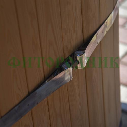 овальная купель «premium» из лиственницы с вставкой из нержавеющей стали длина 1200 мм