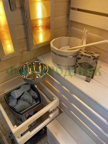 финская сауна четырехместная «premium» с электрической печью harvia