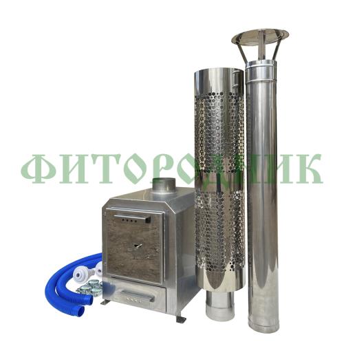 внешняя квадратная дровяная печь «steamlux» premium для бассейна и купели 40 квт