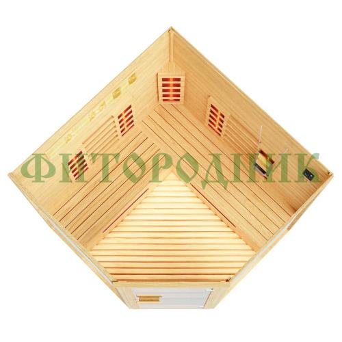 трехместная угловая инфракрасная сауна «comfort» с керамическими излучателями