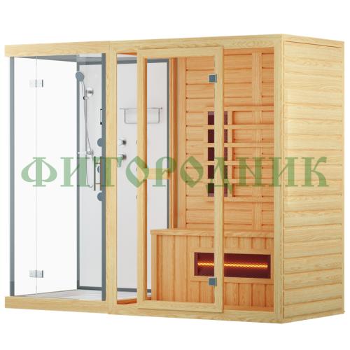 двухместная инфракрасная сауна «original» с душевой кабиной
