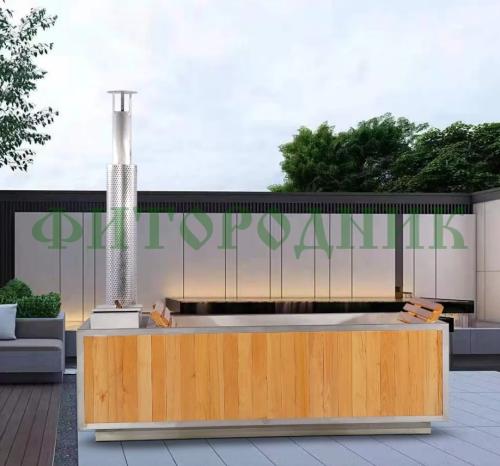 ванна-фурако «premium» из нержавеющей стали со встроенной печью