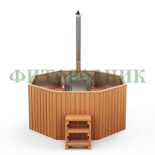 фурако «comfort октагон» из нержавеющей стали с интегрированной печью 2000 мм