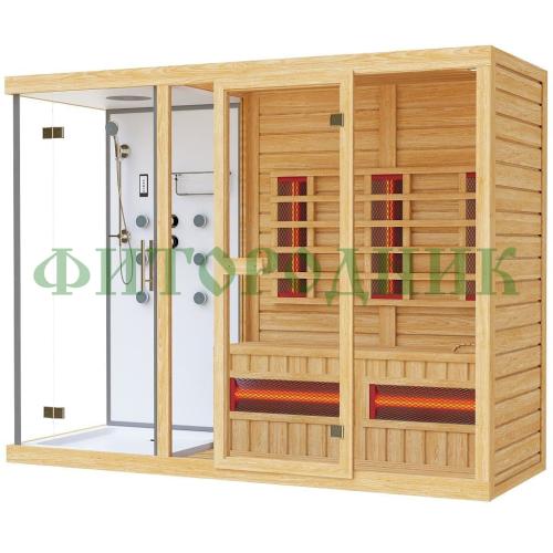 трехместная инфракрасная сауна «comfort» с душевой кабиной