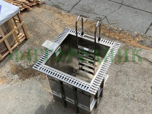 прямоугольная купель «comfort» из нержавеющей стали длина 3000 мм ширина 2000 мм высота 1150 мм