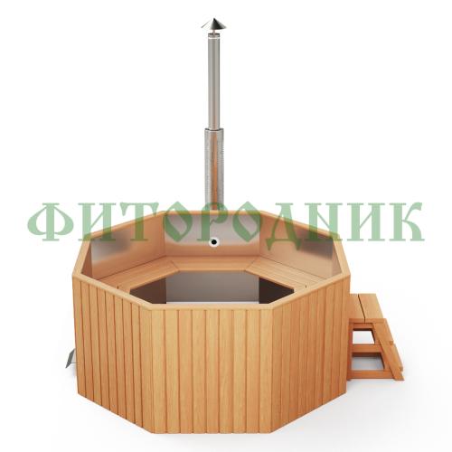 фурако «comfort октагон» из нержавеющей стали с внешней печью 2000 мм