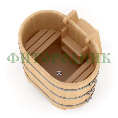 овальная купель «premium» из кедра длина 1200 мм ширина 780 мм высота 1150 мм